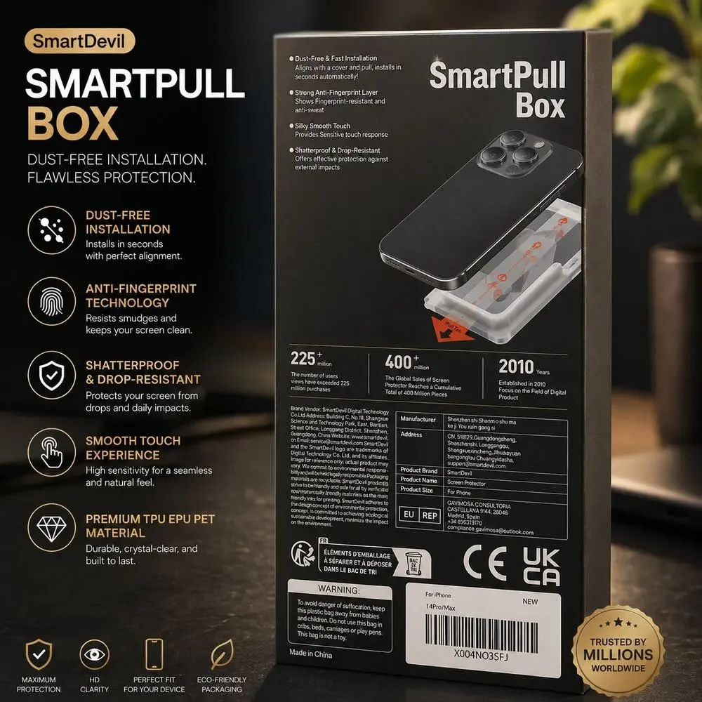 Lot 3 SmartDevil SmartPull Box Tempered Glass Screen Protector-iPhone 14 Pro Max